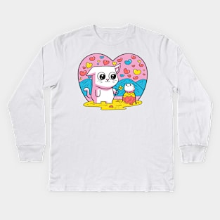 CatSoki Valentine Love Kids Long Sleeve T-Shirt